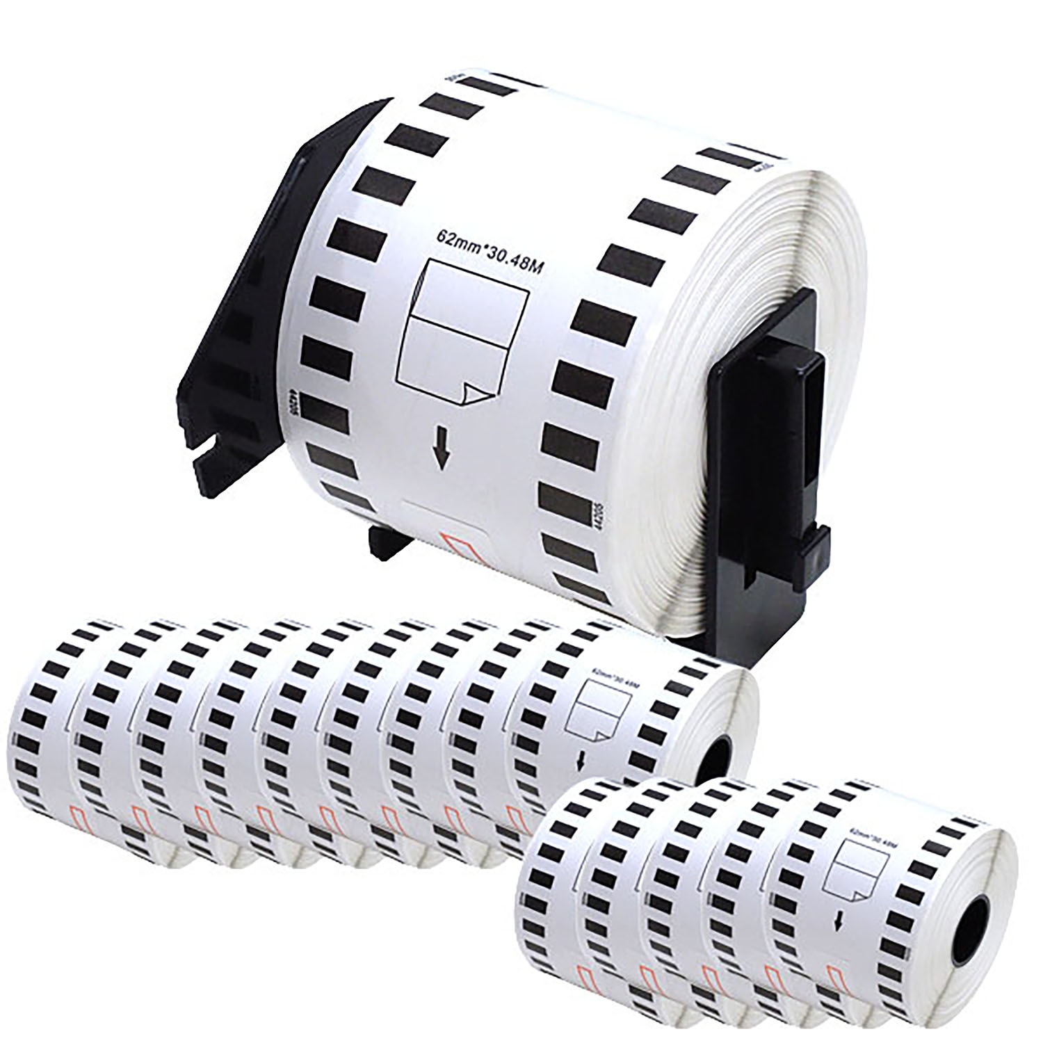 ブラザー用 ピータッチ DKテープ (感熱紙) DK-4205 互換品 再剥離 長尺紙テープ(大) 白 62mm×30.48m 15個セット+ホルダー1個