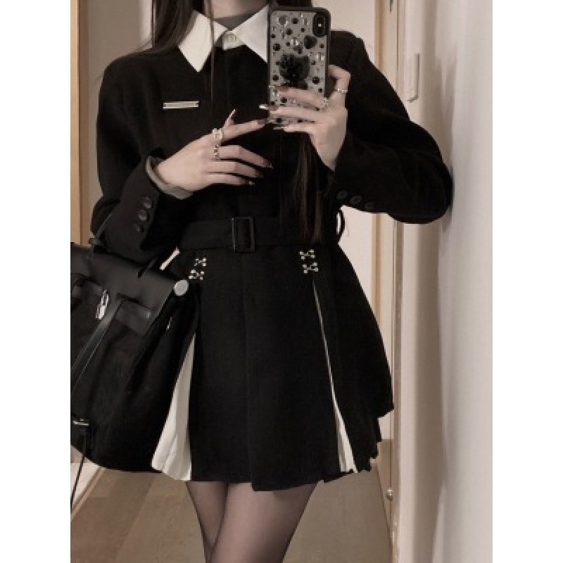 黒気質ドレス春レディース2023スリムハイウエストデザインスーツ