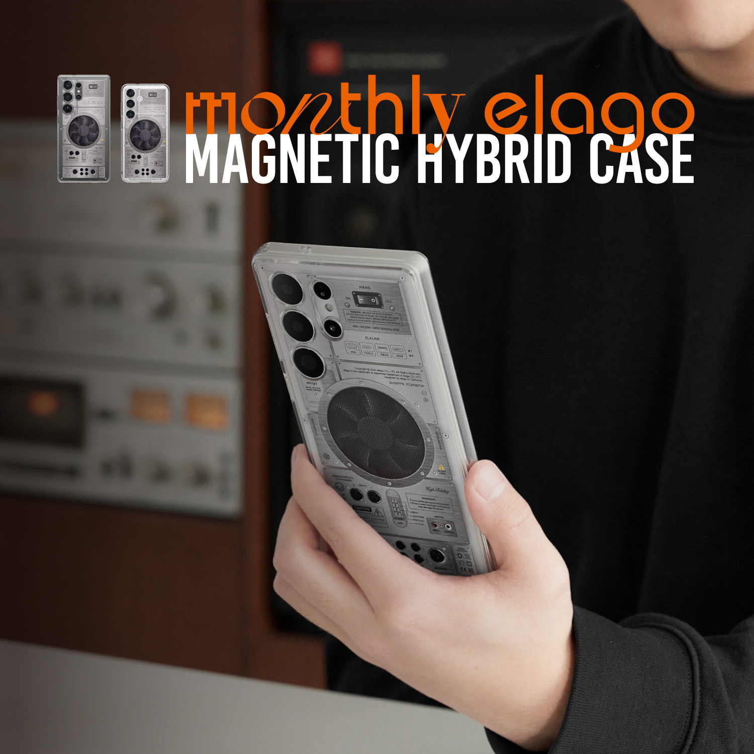 Galaxy S25 Ultra 対応 ケース マグネット 付 耐衝撃 おしゃれ スマホケース MagSafe 対応 カバー monthly elago MAGNETIC HYBRID CASE