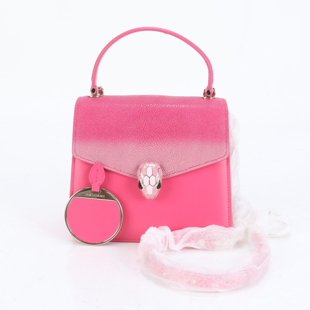 未使用 ホログラムシール付 セルペンティ フォーエバー スティングレイ トップハンドル レザー 2WAY ショルダーバッグ 斜め掛け ハンド トート レディース RUE CO1-4 中古