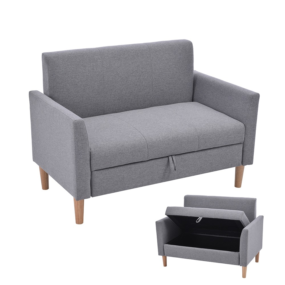 【大好評！最安値挑戦!】ソファー ソファ ソファーベッド 2人掛けソファ 収納付きGG1394 Grey FabricG2