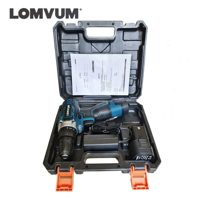 Lomvum-バッテリードライバー16.8V,2スピード,トルク電動ドリル,電気ドライバー,電動工具