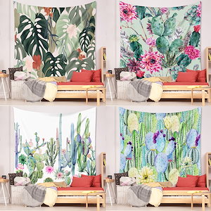 新しい熱帯植物小清新タペストリーホーム壁装飾背景布壁掛け布芸掛け画