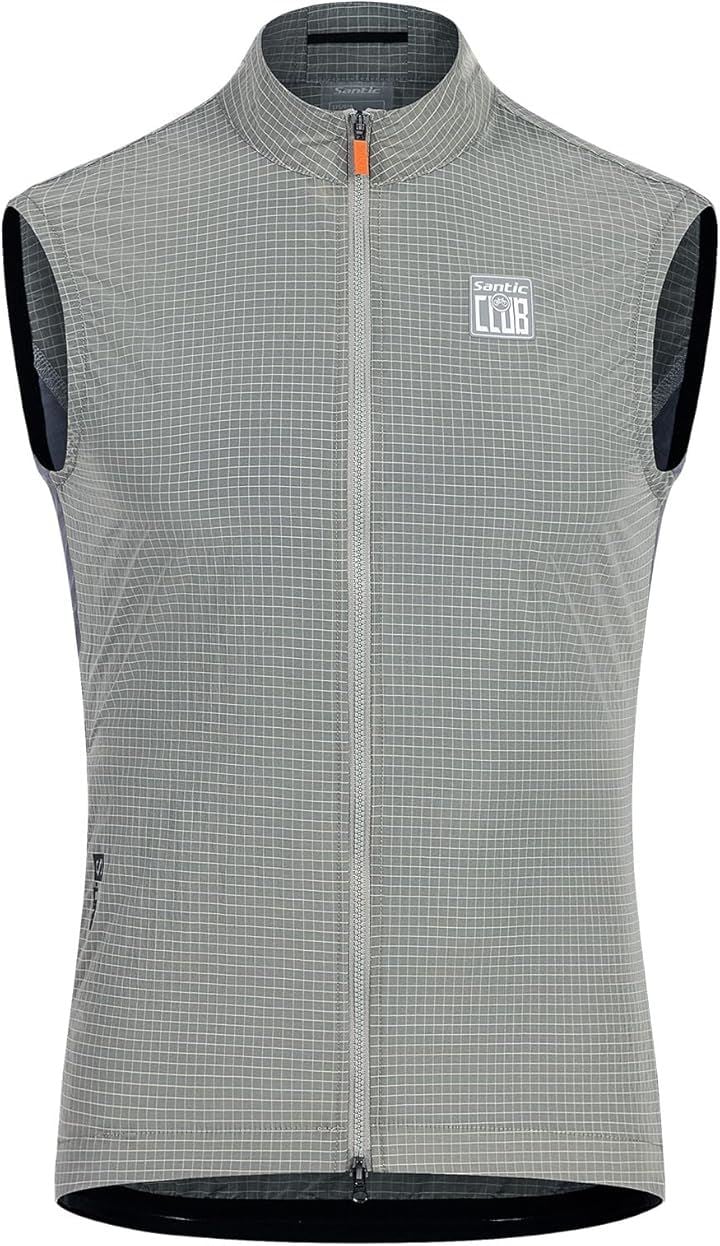 メンズ サイクルベスト 防風 ウインドブレーカー サイクルジャージ 春夏 サイクルウエア 反射 ノースリーブ 通気 超軽量 薄め バックポケット 収納可能(グレー, XL)