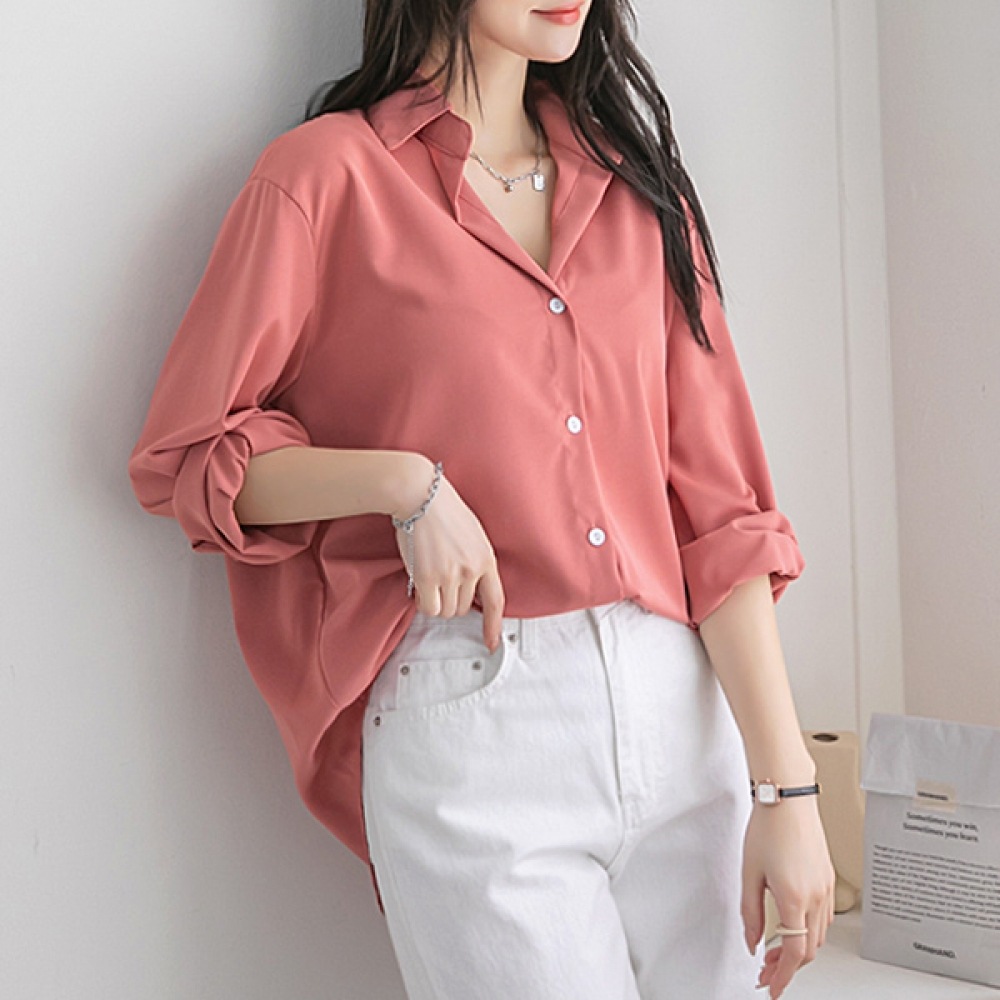 (ナーク21) (55~77) ベーシックVネックカラーシャツ NK31-T-9