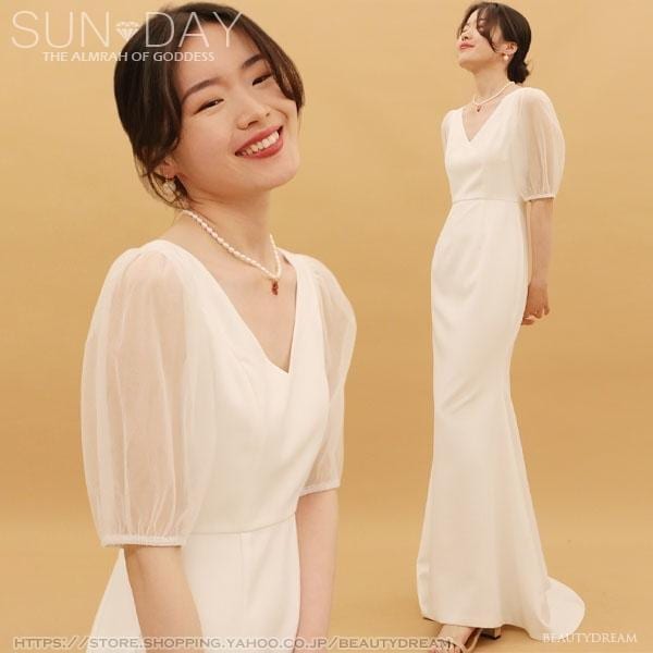 【即納】新品ウェディングドレス ウエディングドレス白 パーティー 可愛い 花嫁ロングドレス 結婚式 トレーンライン 二次会 フォームドレス お呼ばれ