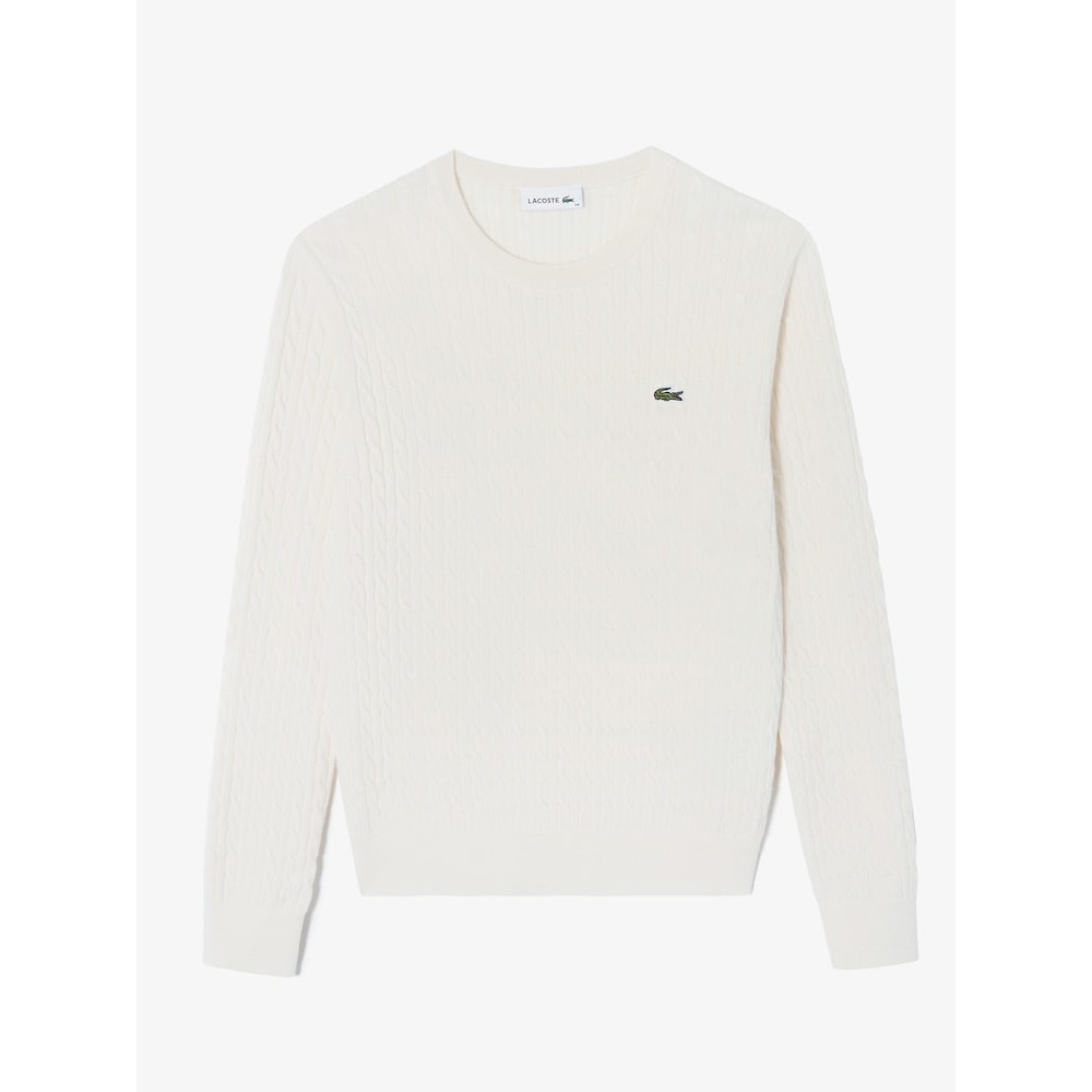 ラコステ女性用ケーブルクルーネックセーター AF073E-54N XFJ Q2NAF073E-54NXFJ