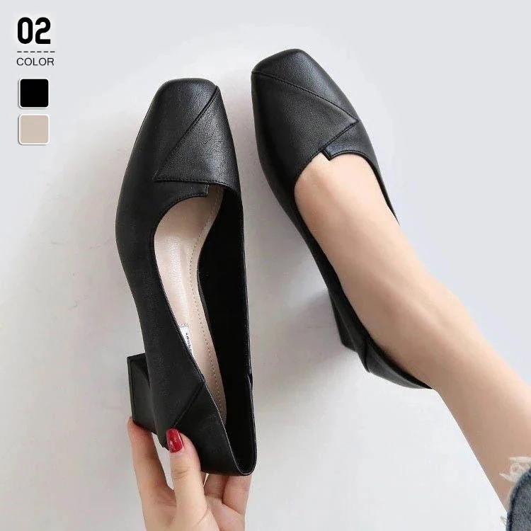 走れるパンプス 歩きやすい 痛くない 45cmヒール ブラック 黒 フォーマル ローヒール スクエアトゥ スクエア 疲労 足が痛くならないパンプス 楽 歩くのが楽な 痛くならない ビジネス 就活 ロ