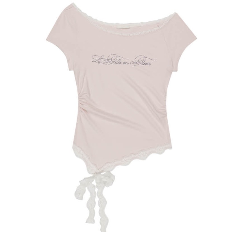 lace boat neck shiffing top