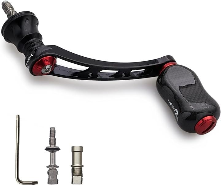 56mm リール ハンドル 21mm カーボン ノブ 搭載 シマノ ダイワ 通用 スピニングリール用 Gourd Series 830( ブラック＆レッド) 5,876円