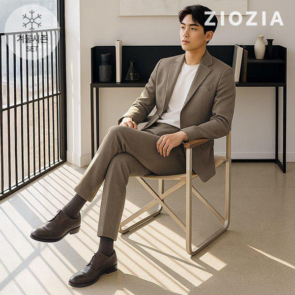 [] メランジベージュカジュアルセットアップスーツ（AAD4KG1603_AAD4PP1603_BE）