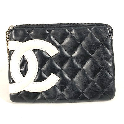 Qoo10] CHANEL ポーチ CC ココマーク カンボンライン : バッグ・雑貨
