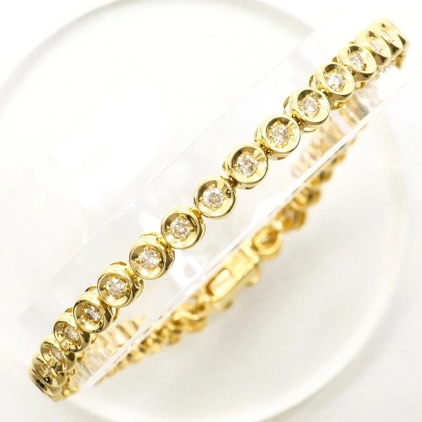 K18 18金 YG ブレスレット ブラウンダイヤ 1.00 カード鑑別書 ジュエリー 中古