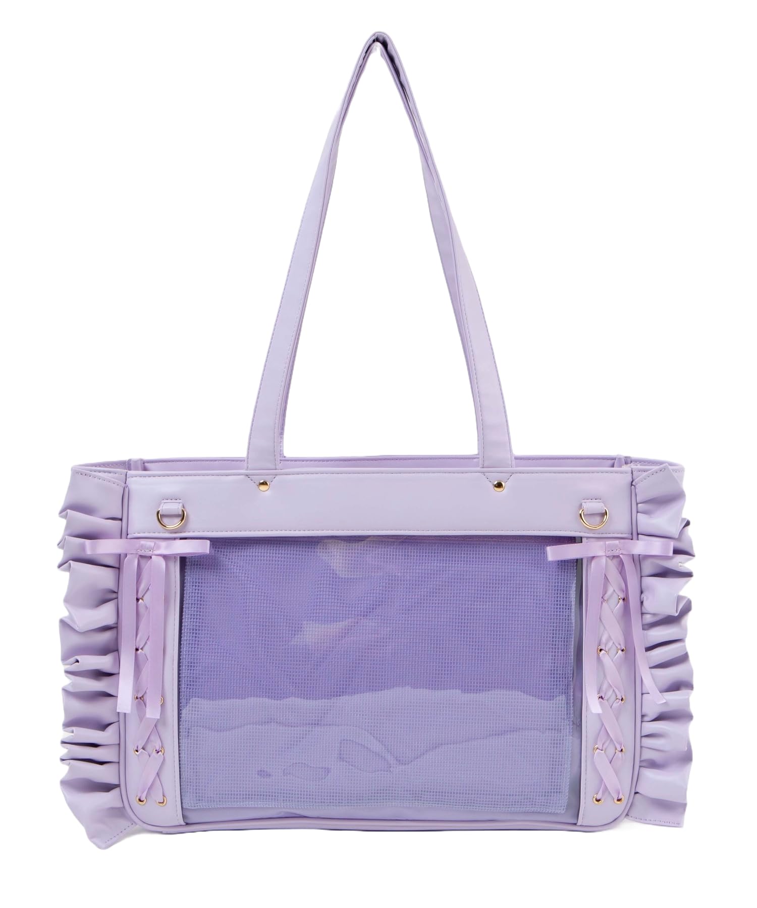 [ウィゴー] きらめき レースアップ フリル 痛バッグ 痛バ バッグ デコバッグ 鞄 クリアバッグ 多機能 推し活 推し活グッズ 推し活バッグ ライブ イベント プレゼント ギフト レディース F ラ