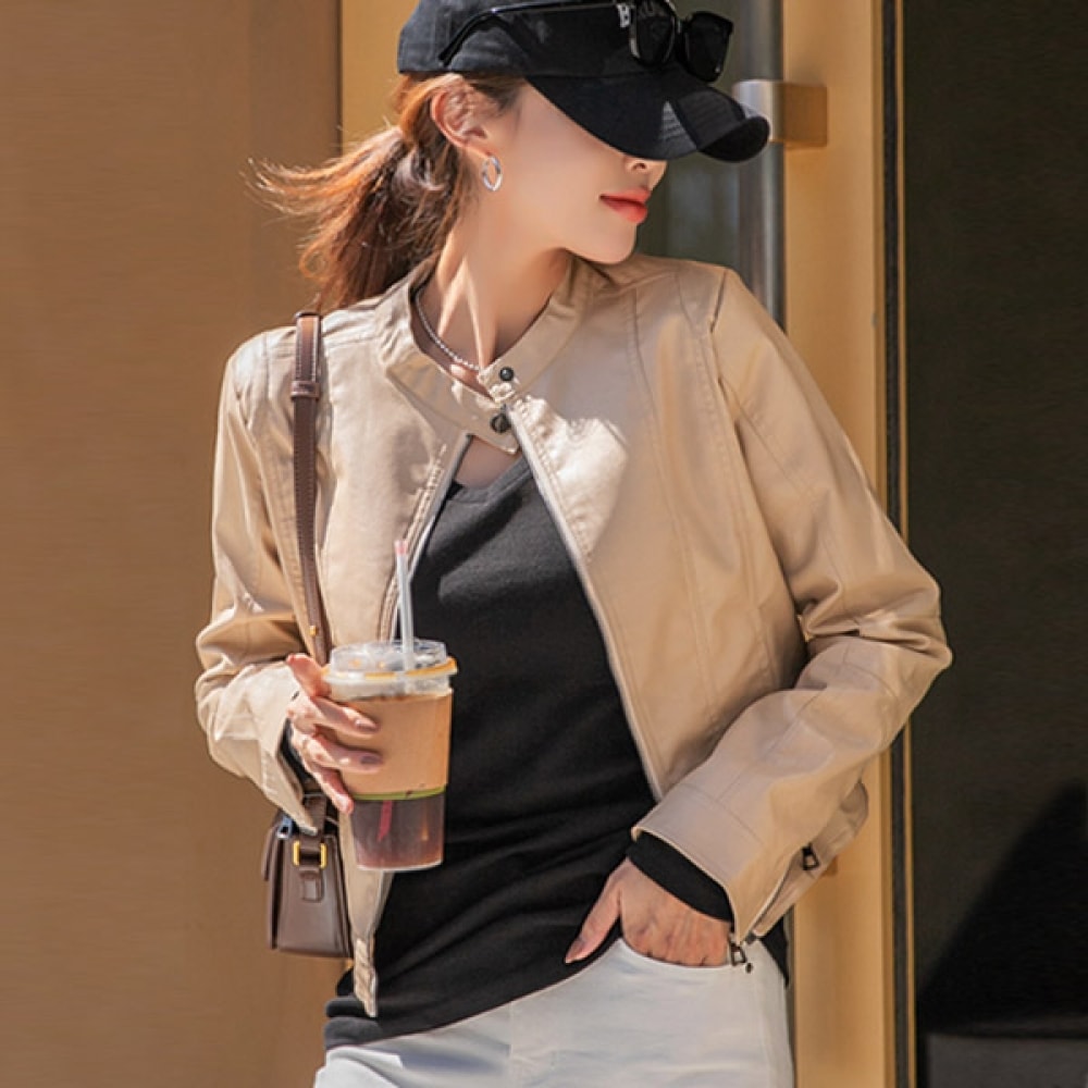 (NAK21) チャイナネックスリーブジップライダージャケット NK13-J-1