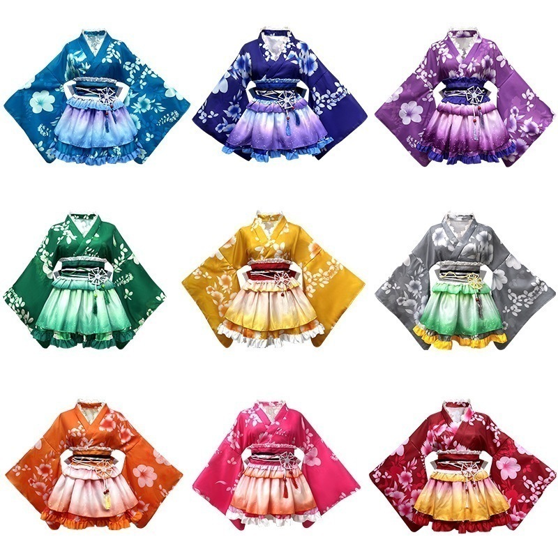 ロリータ コスプレ 夏祭り 浴衣 着物 おたく ダンスドレスセット