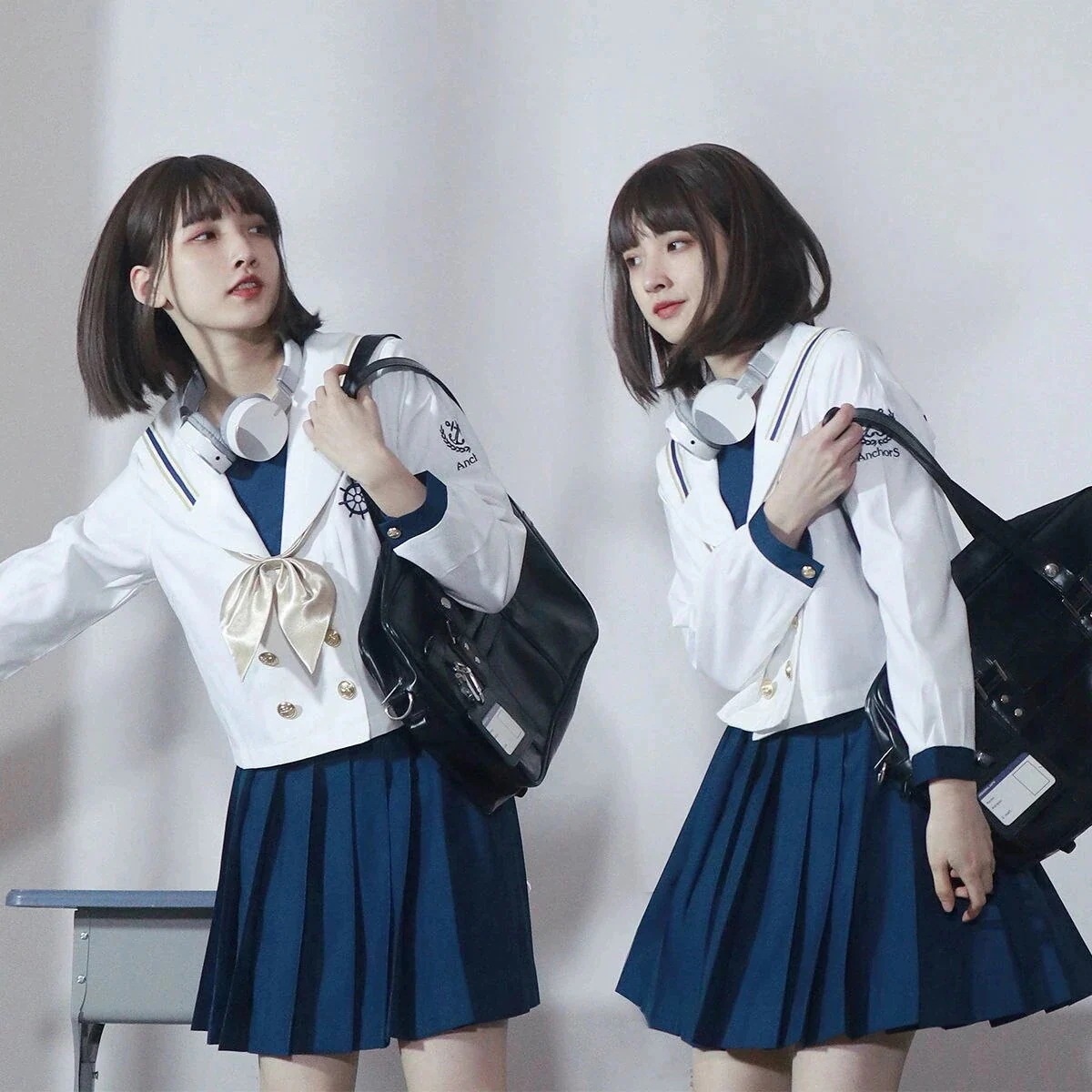 涼しく楽ちんセットアップJK制服2025 韓国ファッション JK制服 ワンピース 大学風 セーラー服 学生服 2点セット30%までに制限