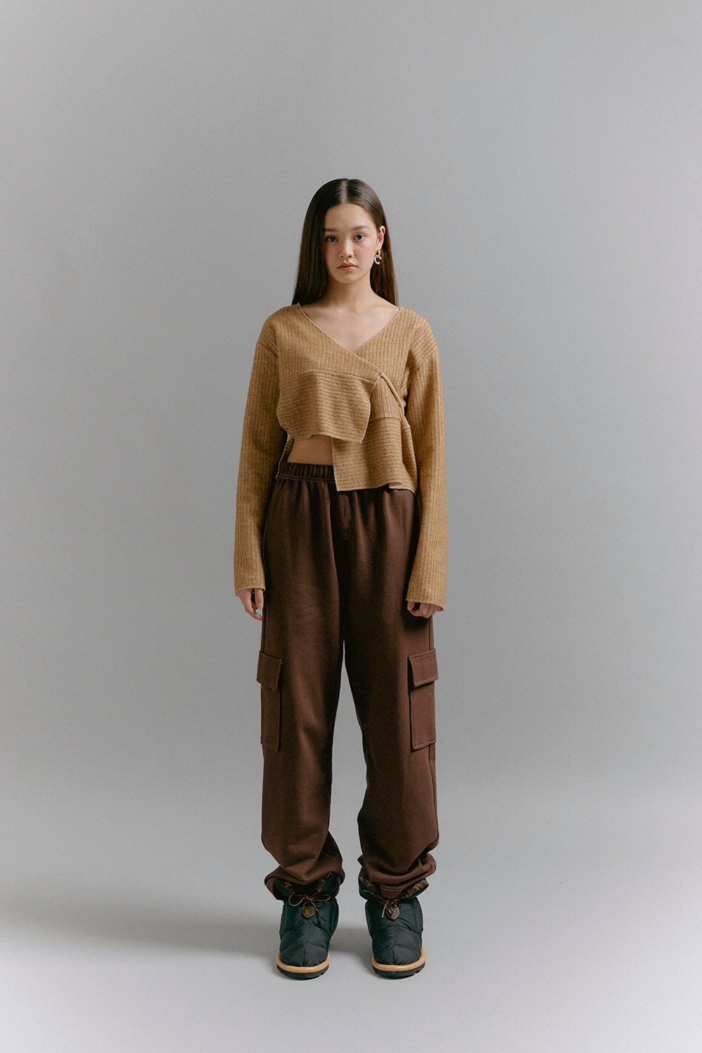 【SOFT SEOUL】 STITCH CARGO PANTS : BROWN