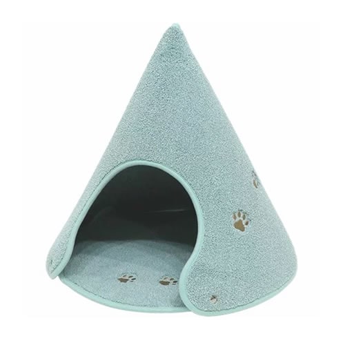 Rugtasu【ペット用品】ラグタスコーン Ｍサイズ ミントブルー 高さ45幅48奥行48cm（組立時） RugtasuCone-M-MBL【ペットハウス】床暖房対応