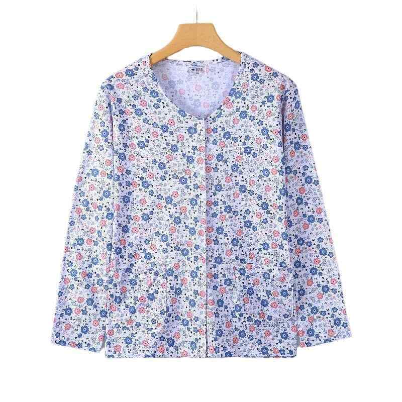 ルームウェア 部屋着 レディース 長袖 婦人 ミセス 高齢者 トップス 綿 カーディガン パジャマ ボタン付き 空調 シャツ