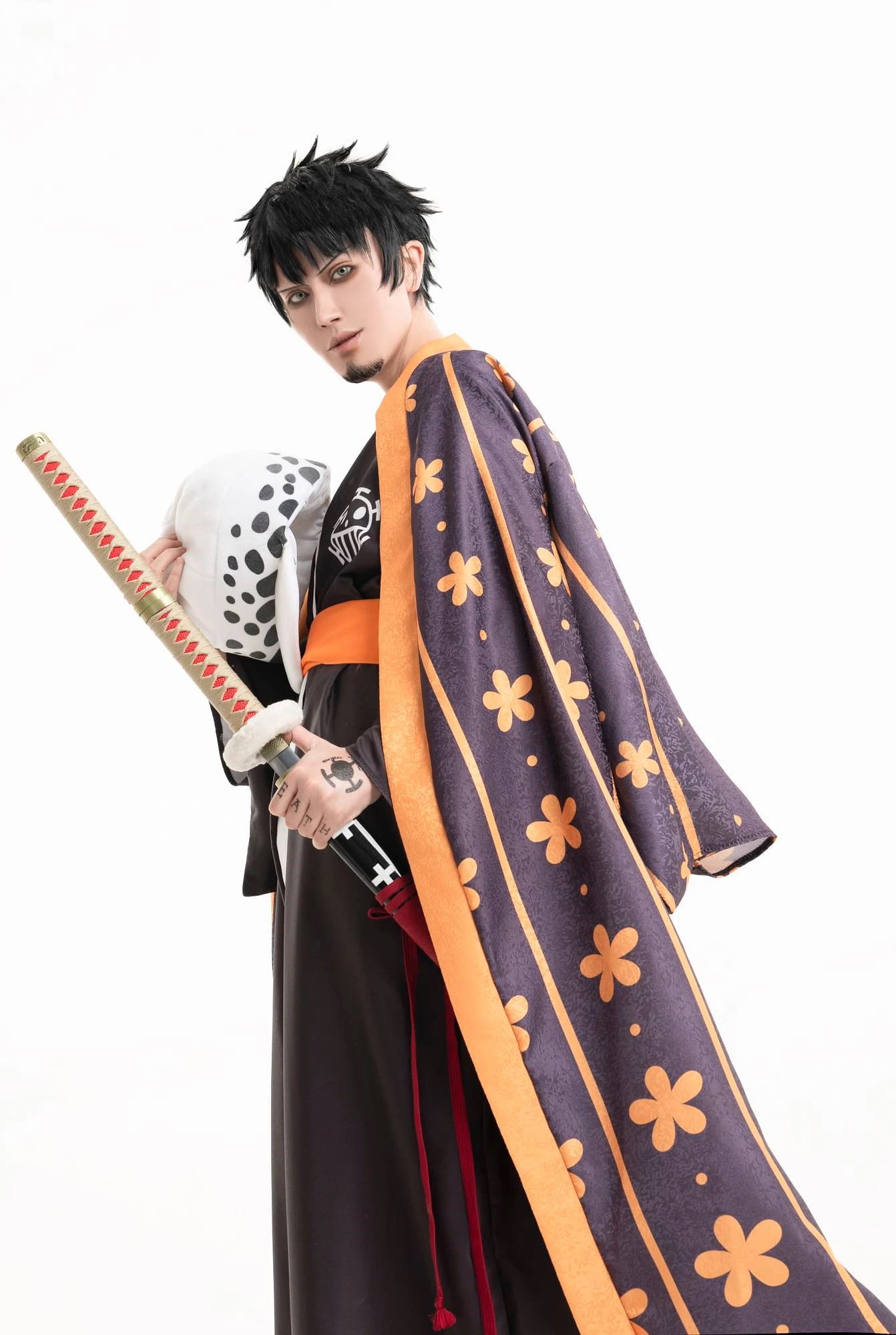 ONE PIECE ワンピース ワノ国 トラファルガーロー 風 浴衣 コスプレ衣装 暗紋設計 コスチューム ハロウィン 変装 仮装