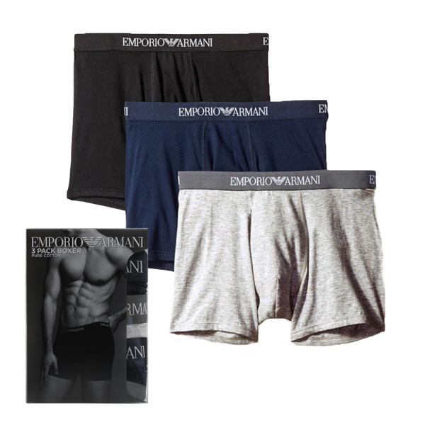 エンポリオアルマーニ EMPORIO ARMANI ボクサーパンツ 111611-CC722-94235-S メンズ ブラック 3枚セット