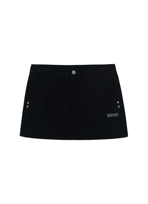 【AS"ON】 POG SKIRT / BLACK 正規品