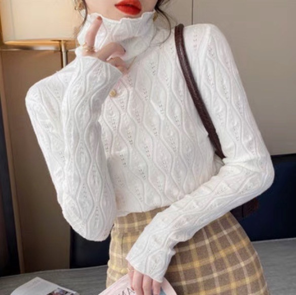 レディース トップス ロンT カットソー 長袖 ハイネック タイト スリム 細身 レース 刺繍 シースルー かわいい 大人可愛い きれいめ シンプル おしゃれ ガーリー エレガント ラブリー キュート
