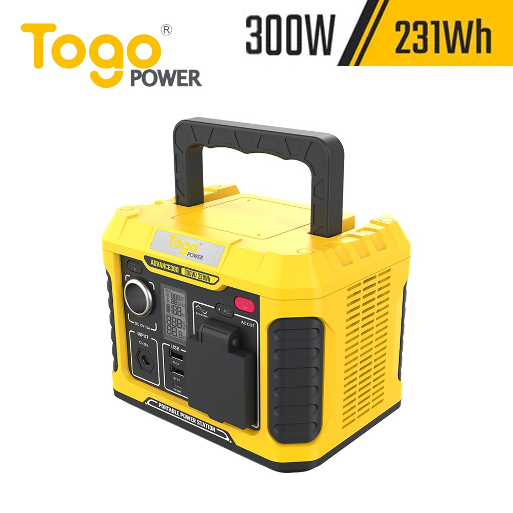【正規代理店】TogoPower ADVANCE300B ポータブル電源 300W 231Wh PSE認証済 大容量 高出力 安全アウトドア BBQ 車中泊 防災 災害 非常 緊急 停電 懐中電灯