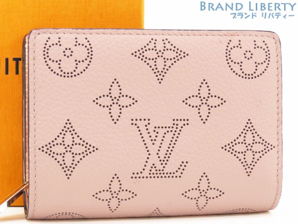 外超美品ルイヴィトンマヒナポルトフォイユクレア二つ折り財布コンパクト財布マグノリアピンクM80629