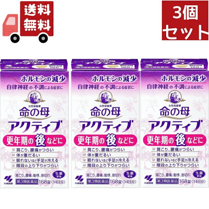 3個セット 【第3類医薬品】小林製薬 女性保健薬 命の母 アクティブ 168錠