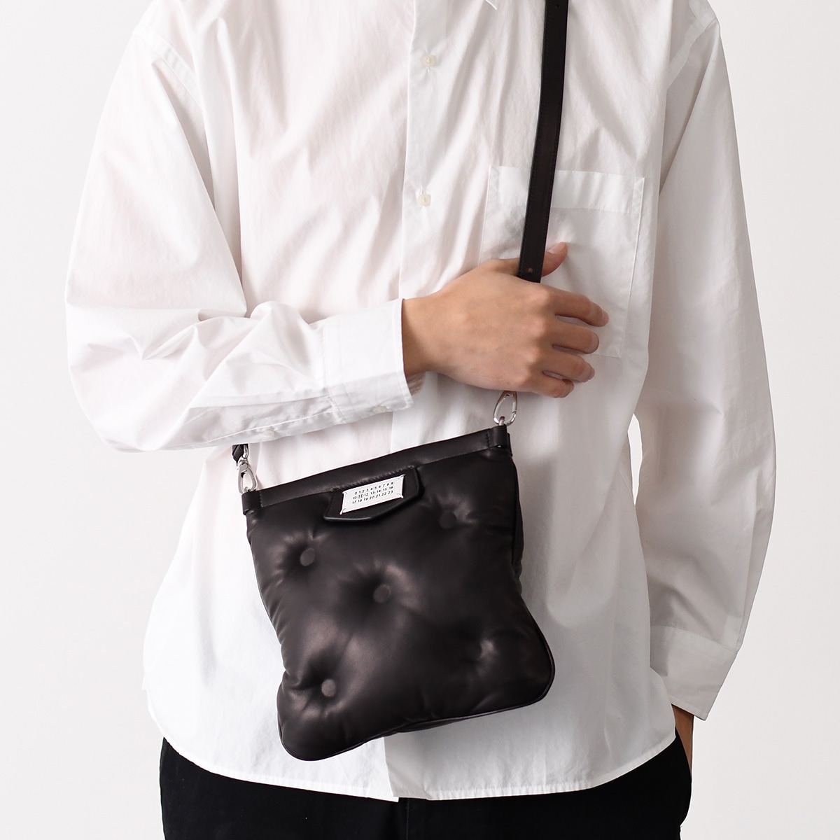 GLAMSLAM FLAT バッグ SB1WG0005P4300 メンズ 男性 BLACK ブラック レザー ショルダーバッグ