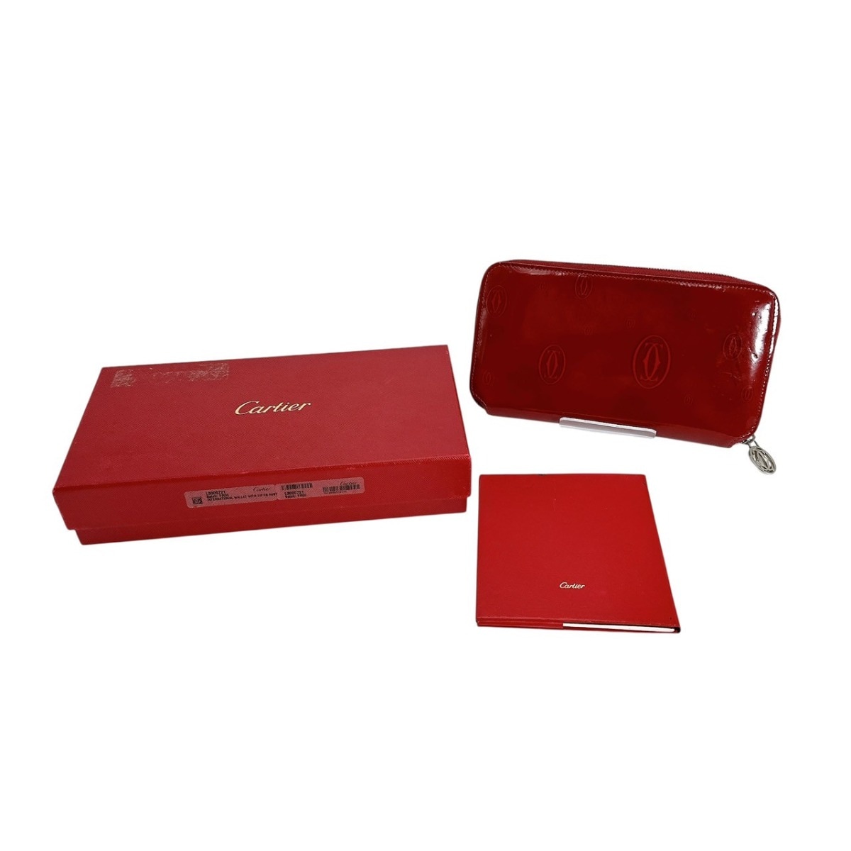 CRL3000721 ラウンドファスナー長財布 2Cモチーフ 長財布 レッド