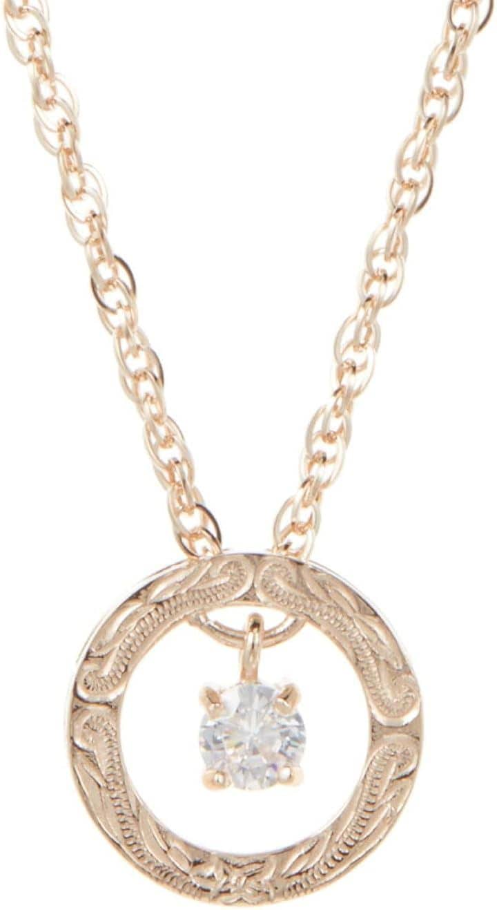 Piena ピエナサージカルステンレス316L ハワイアンジュエリー リング ラウンド サークル プルメリア スクロール ネックレス レディース 45cm(ピンクゴールド 45cm)