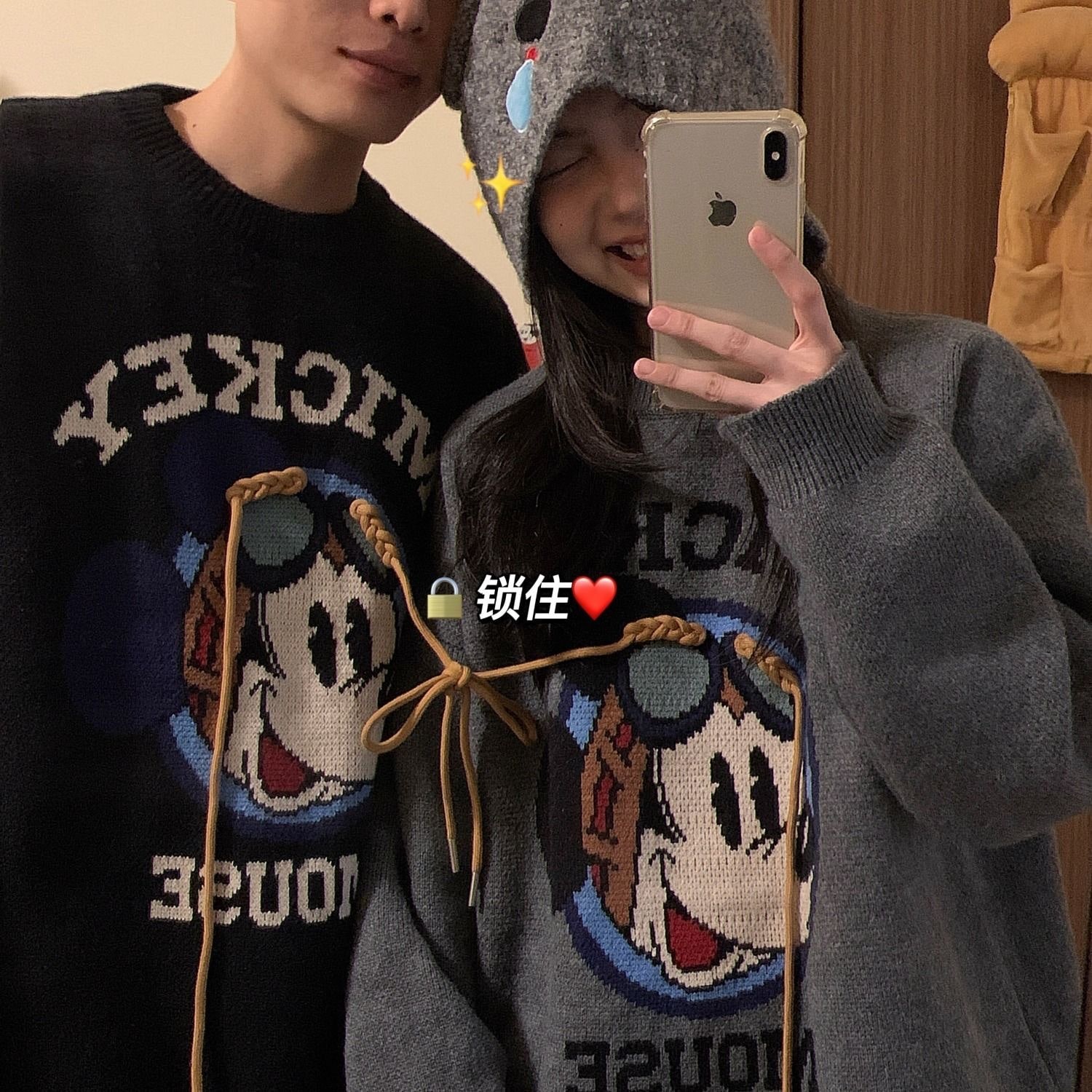 【10点セット】韩国ファション ディズニーセーター ペアルック パーカー レディース ニット 男女兼用 クリスマスコスチューム 多色