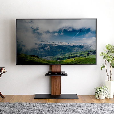 最大100インチ対応 頑丈テレビスタンド 専用棚板 セット 本体ホワイト／棚板ホワイト 組立品〔代引不可〕 最大100インチ対応 頑丈テレビスタンド 専用棚板 セット 本体ウオール