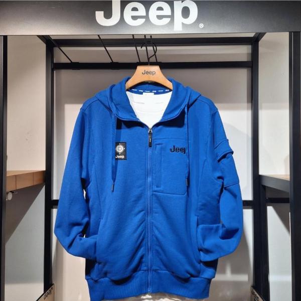 JEEP 男女兼用 コンパス 刺繍 フード付きジップアップ_A JN1TZU003
