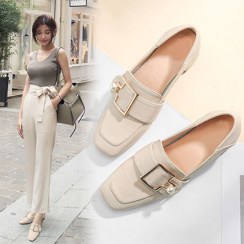 英伦風 スクエアヘッド OL通勤 百掛け ヒールパンプス ハイヒール 母の日 おしゃれ 太ヒール 気質 ミドルヒール 高級感