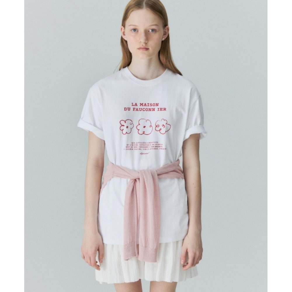 DEPOUND フラワーグラフィックTシャツ [ホワイト]