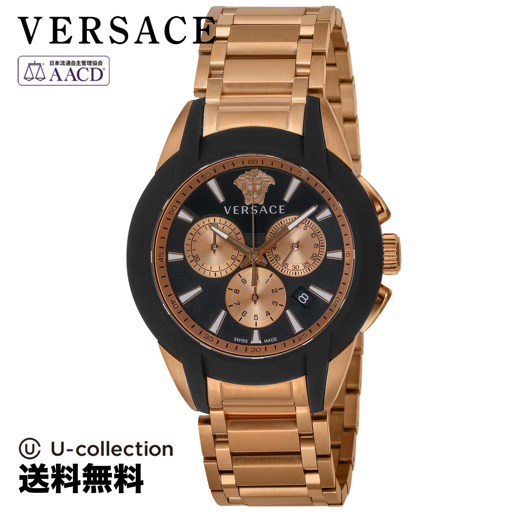 【腕時計】 VERSACE(ヴェルサーチェ) CHARACTER CHRONO / キャラクタークロノ メンズ ブラック クォーツ VEM800318 時計 ブランド