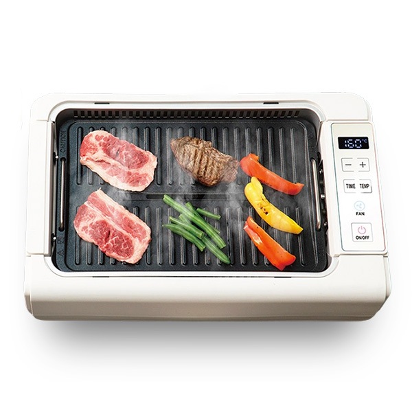 ホットプレート 吸煙グリル ゼロスモーク デラックスII 最高温度230℃ 2種類プレート 煙を循環吸引 お手入れ簡単 フッ素加工 デジタルディスプレイ 水洗いOK RM-211TE