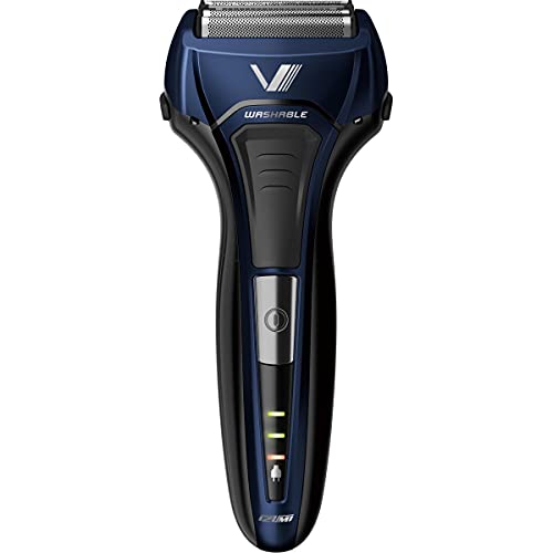 イズミ 電気シェーバー ソリッドシリーズ 4枚刃 往復式 本体丸洗い ブルー (替刃 * 1個付)