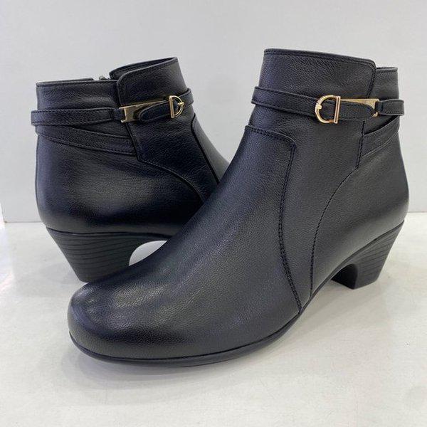 女性用快適なセミフォーマルアンクルブーツ YADWBS861BK HSFF2A GN