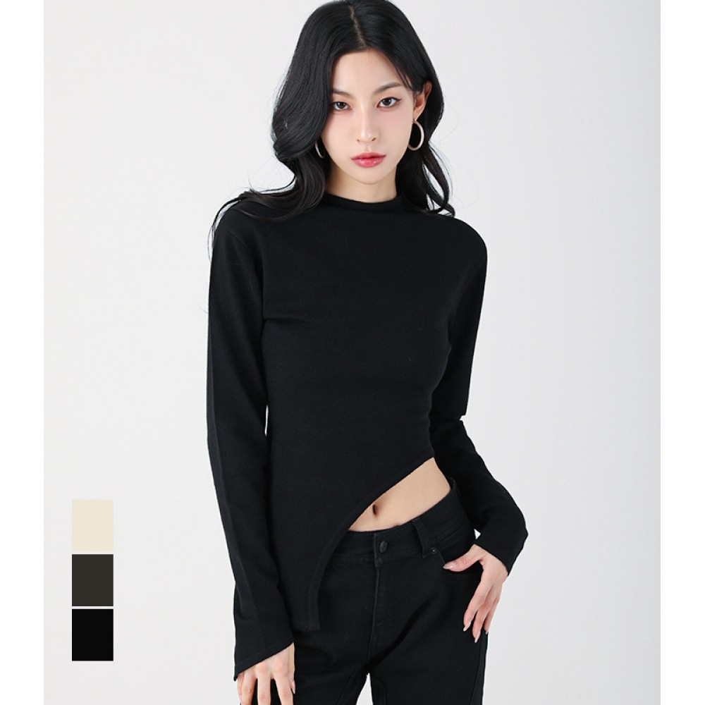 アヴァンドレスラウンドスリットタートルニット-3COL