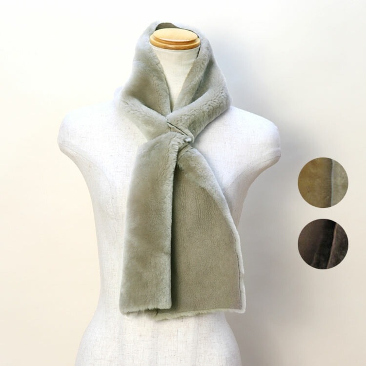 ラム Wフェイス リバーシブル ファー マフラー スエード加工 ふわふわ 秋 冬 送料無料 レディース メンズ ギフト プレゼント