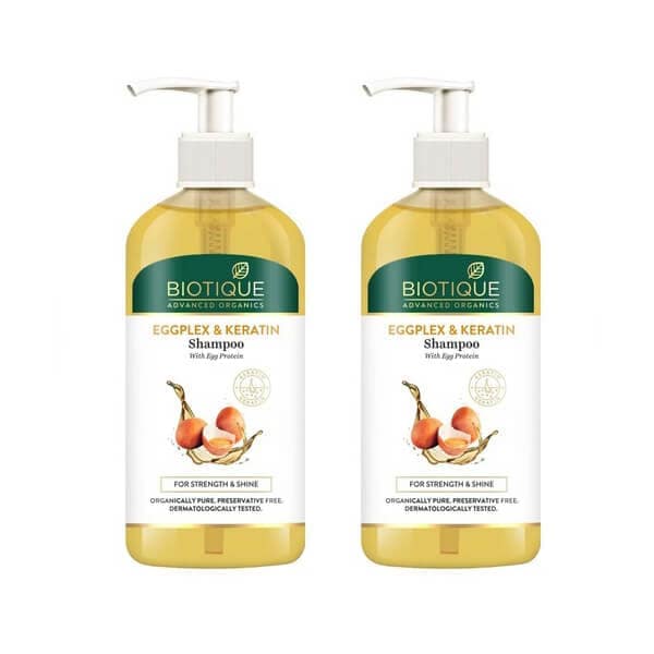 エッグプレックス & ケラチンシャンプー 300ml 2本 バイオティーク BIOTIQUE 植物成分 アーユルヴェーダ 海外直送 国際郵便発送 日時指定不可