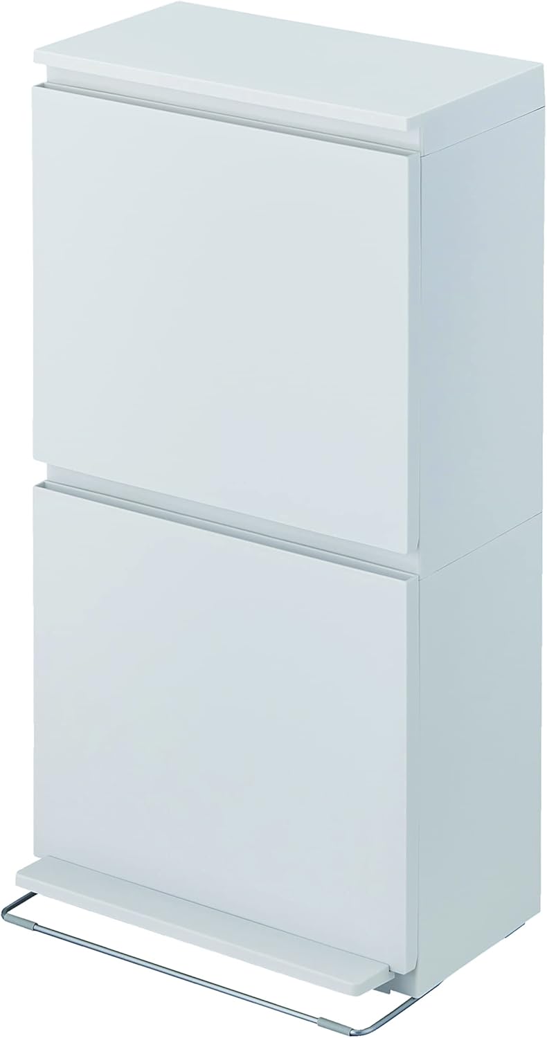 アスベル フタ付きゴミ箱 ペダル2段ワイド 丸洗い可 40L 白 奥行スリム A6887 6,095円