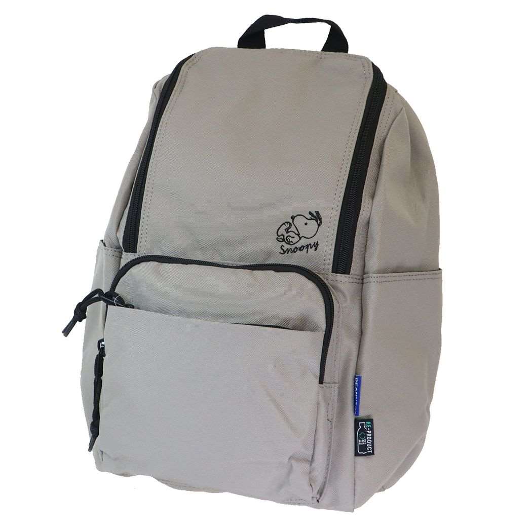 スヌーピー デイパック スクエアジップリュック RE-PET GY ピーナッツ キャラクター 7,479円