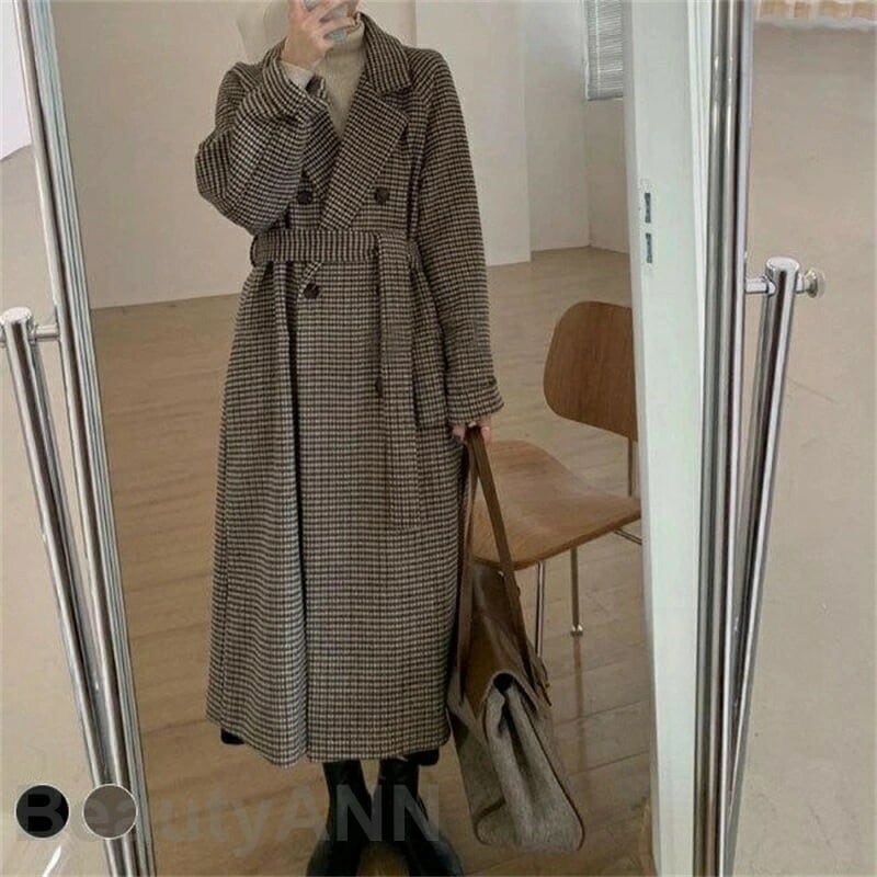 チェスターコート チェック柄 レディース ロングコート 厚手 冬 コート OL通勤 レトロ キレイめ アウター 20代 30代 40代 チェック柄コート 母の日 プレゼント