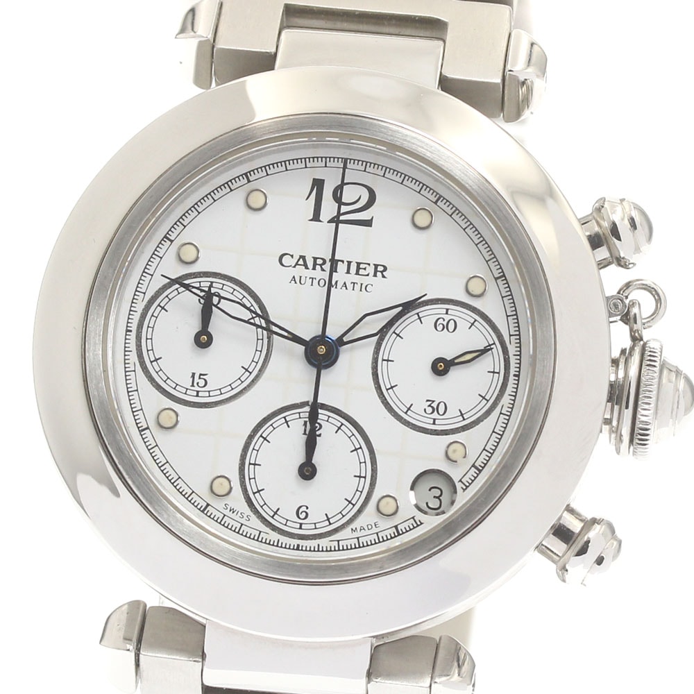 カルティエ CARTIER W31039M7 パシャC クロノ クロノグラフ 自動巻き ボーイズ 美品 _871580【中古】